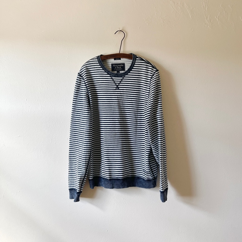 Abercrombie & Fitch Sailor Deep Navy & White Stripe Sweatshirt L